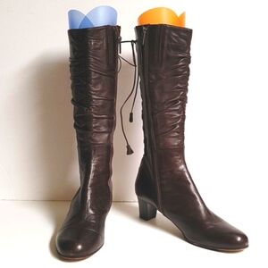 Taryn Rose Regina Nappa Chocolate Boots Sz 40.5